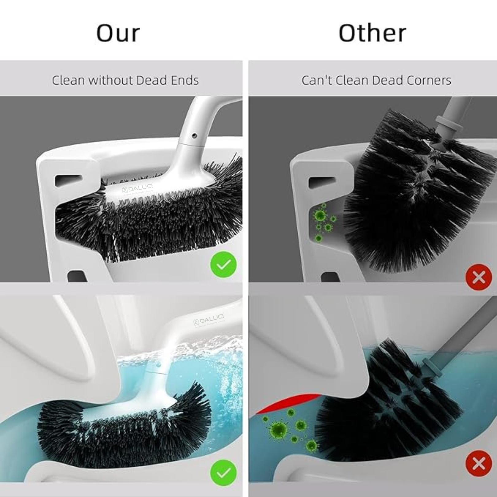 HAMITOR Toilet Bowl Brush Holder Set