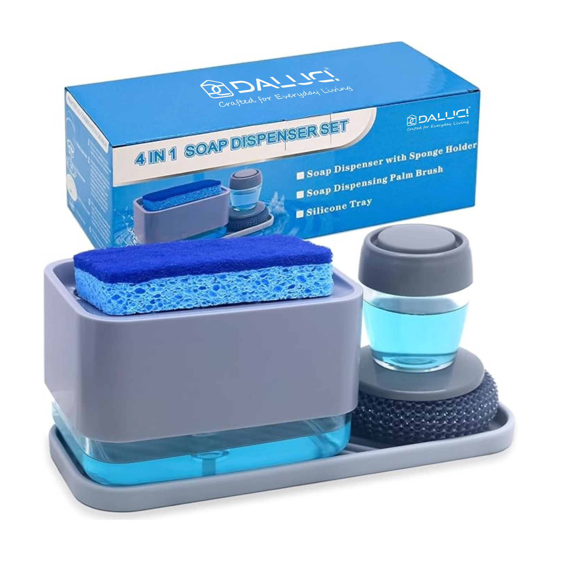 Dish Soap Dispenser with Sponge Holder